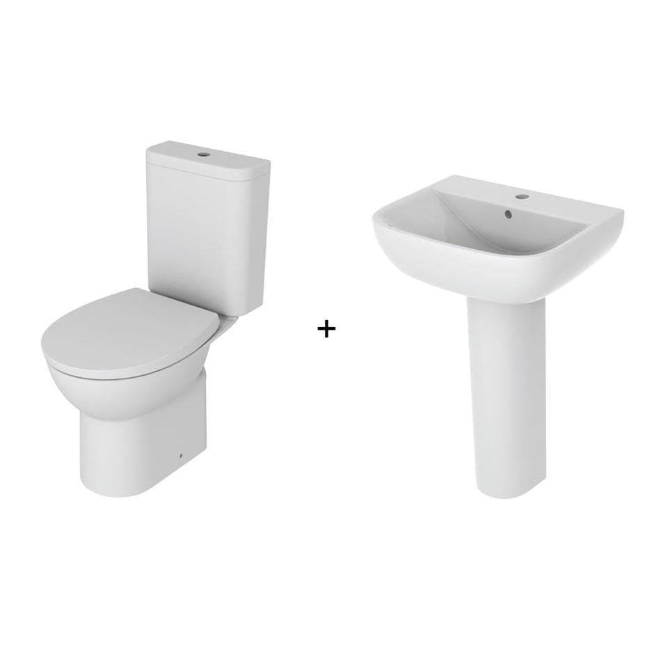 Aquarius Close Coupled Toilet Aquarius QualEco Close Coupled Toilet and Basin Set in White