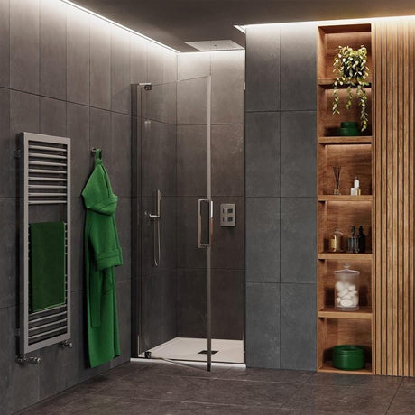 Crosswater Pivot Shower Door Polished Stainless Steel / 800mm Crosswater Optix 10 Pivot Shower Door