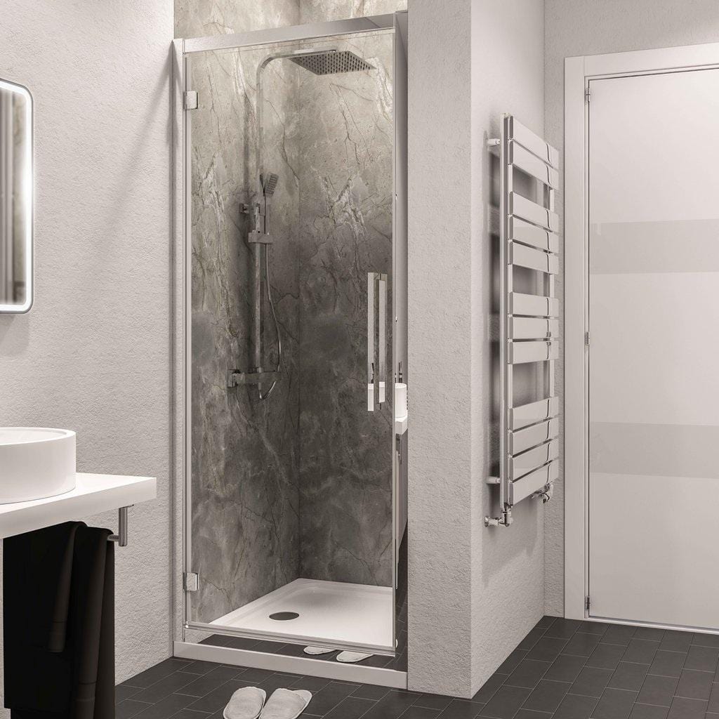 Eastbrook Hinged Shower Door Chrome / 700mm Eastbrook Corniche 2000 8mm Hinged Shower Door