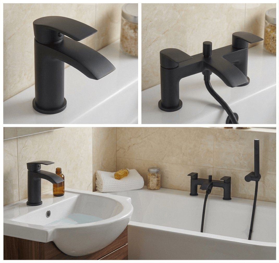 Aquarius Bathrooms Bath Shower Mixer Aquarius Arc Complete Brassware Pack with Basin Tap, Bath and Shower Mixer