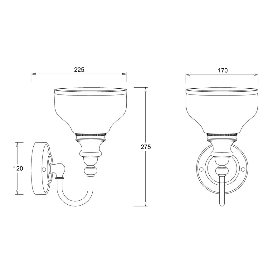Burlington Bathroom Lighting Burlington LED Bathroom Ornate Wall Light with Chrome Base & Opal Glass Shade