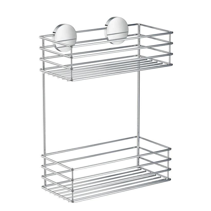 Smedbo Basket Smedbo Beslagsboden Frame Self-Adhesive Two Tier Shower Basket