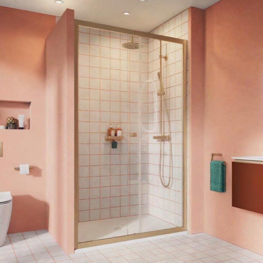 Crosswater Sliding Shower Door Brushed Brass / 1100mm Crosswater Clear 6 Single Sliding Shower Door