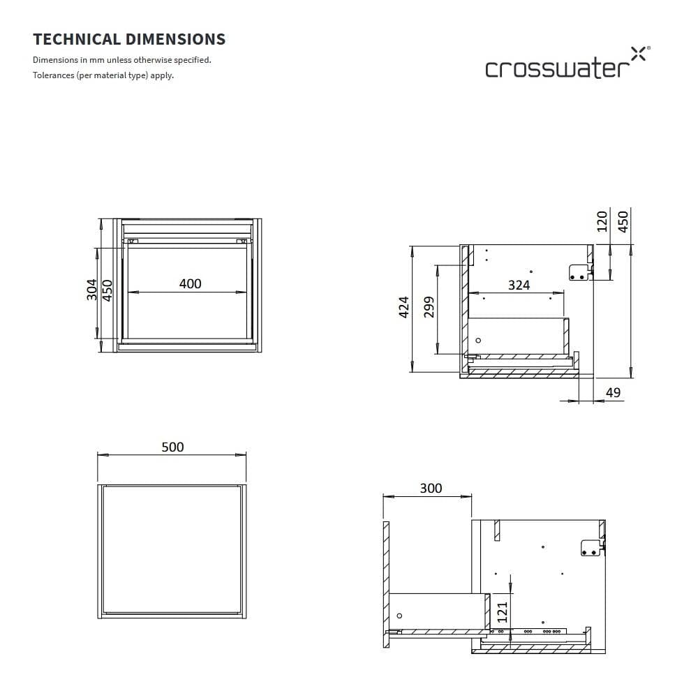 Crosswater Infinity Wall Mounted Vanity Unit with Basin