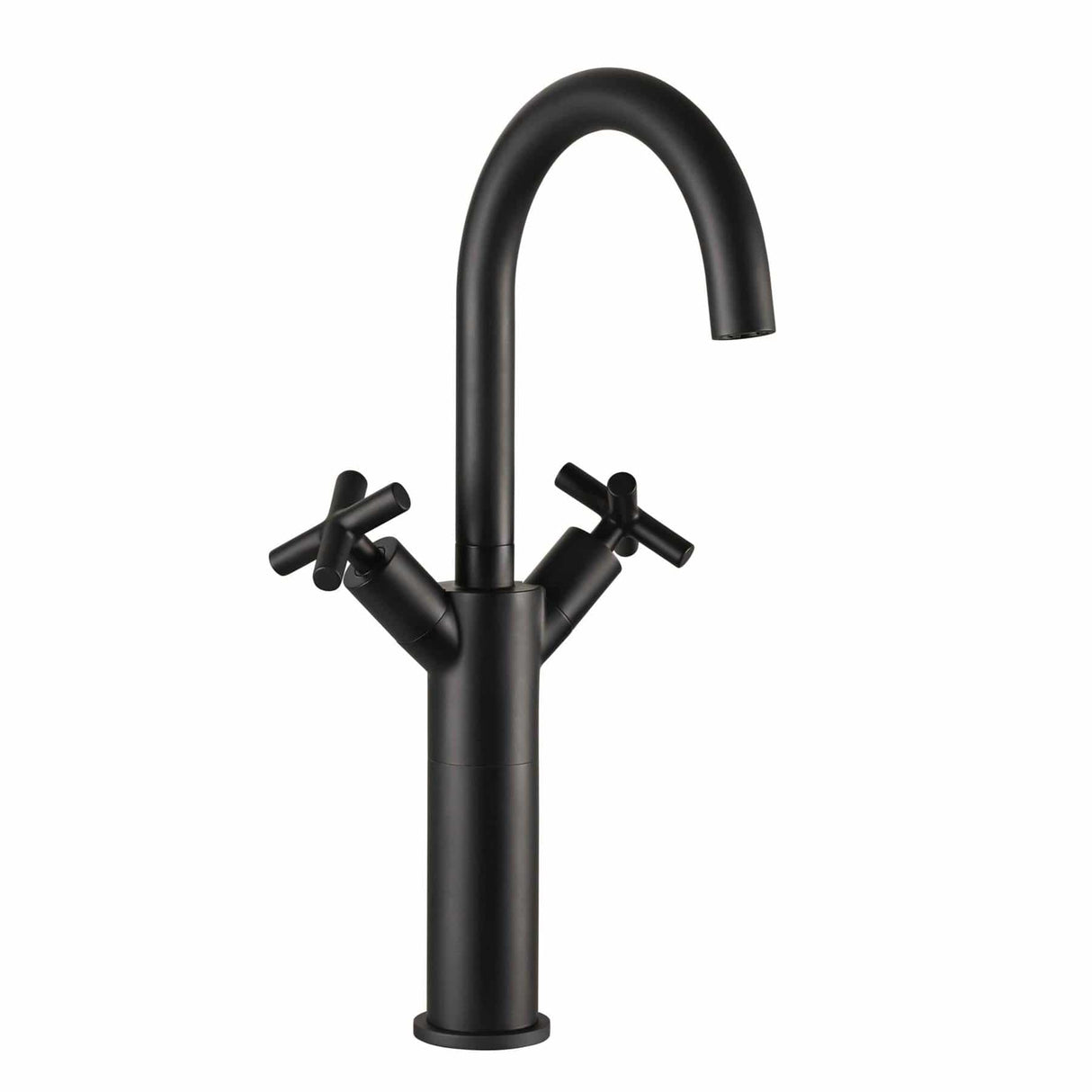 JTP Tall Basin Tap JTP Solex Deck Mounted Tall Swivel Spout Basin Mixer Tap in Matt Black