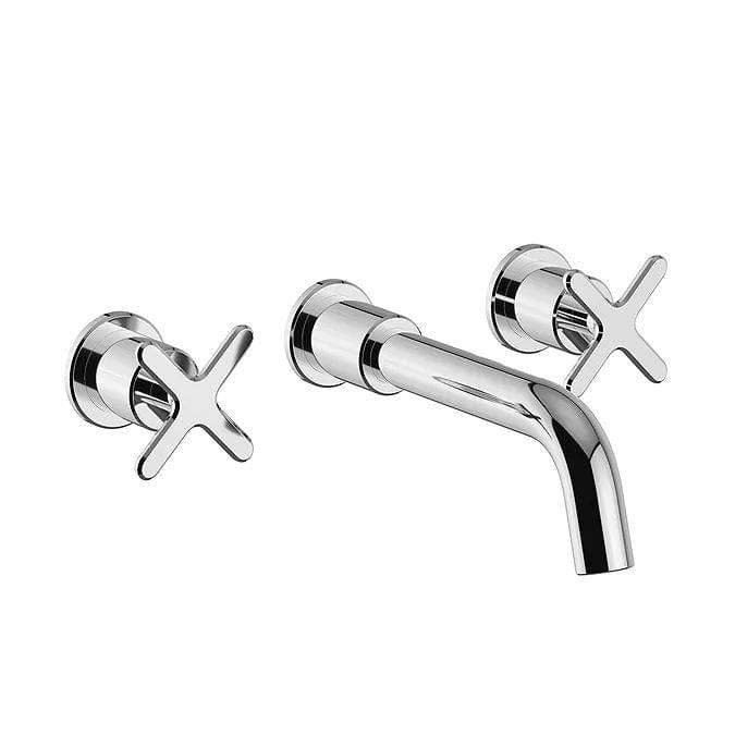 Heritage Wall Mounted Basin Tap Chrome Heritage Salcombe 3 Hole Wall Mounted Basin Mixer Tap