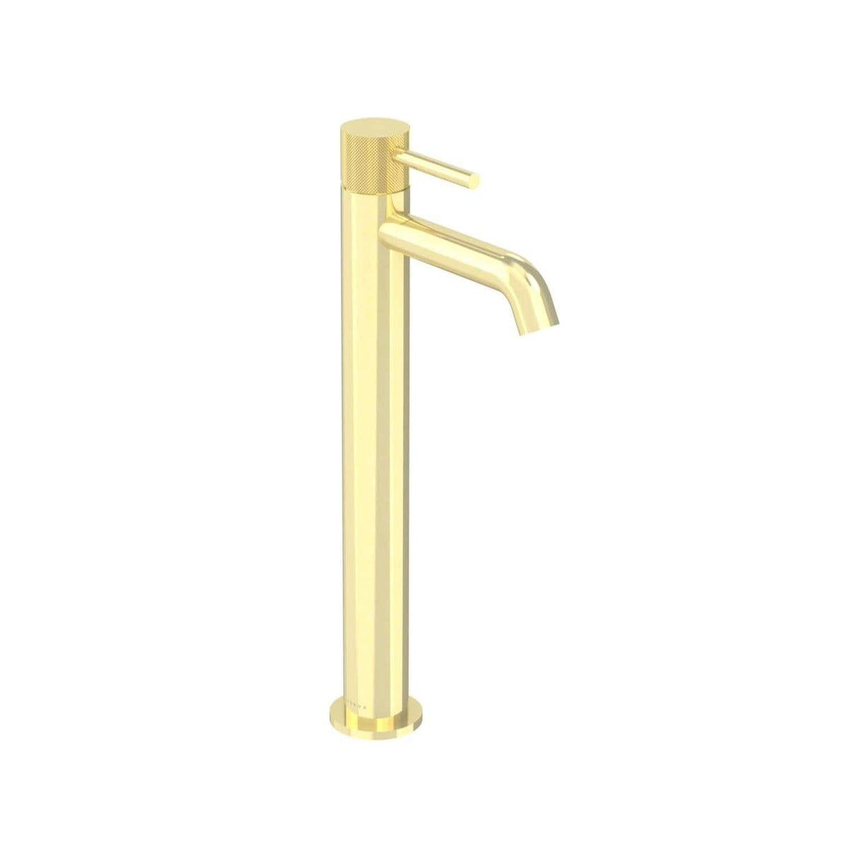 Saneux Tall Basin Tap Knurled Saneux Cos Tall Basin Mixer Tap in Brushed Brass