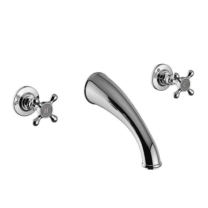 Heritage Wall Mounted Bath Tap Heritage Trinity 3 Hole Wall Mounted Bath Filler Tap in Chrome