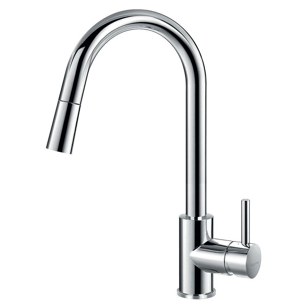 Flova Levo Single Lever Kitchen Mixer Tap with Pull Out Spray and Swivel Spout in Chrome