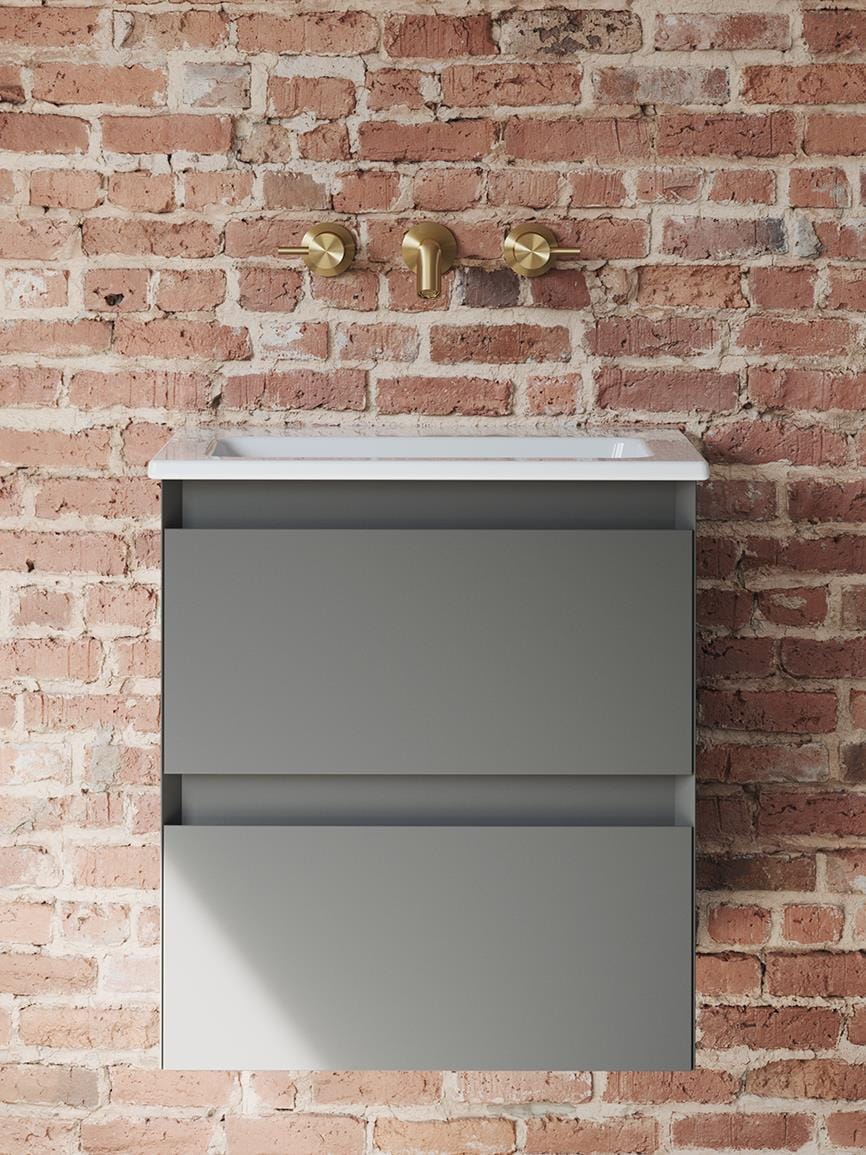 Saneux Wall Mounted Unit Saneux Uni Vanity Unit With Basin - 500 x 360mm - Two Drawer - Wall Mounted