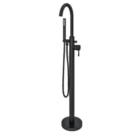 Aquarius Bathrooms Freestanding Bath Filler Matt Black Aquarius Curve Floorstanding Bath Shower Mixer Tap