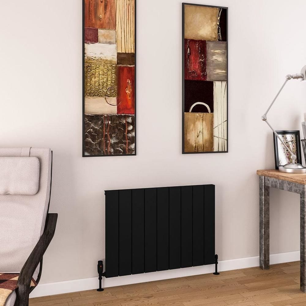 Eastbrook Panel Radiator 600 x 850 / Central Heating Eastbrook Charlton Horizontal Aluminium Designer Radiator in Matt Black