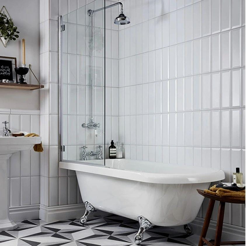 Heritage Roll Top and Slipper Freestanding Bath Heritage Tilbury Corner Freestanding Acrylic Singled Ended Bath with Chrome Feet