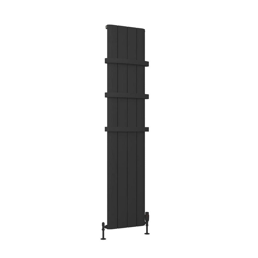 Eastbrook Panel Radiator Eastbrook Peretti Straight Vertical Aluminium Radiator in Matt Black