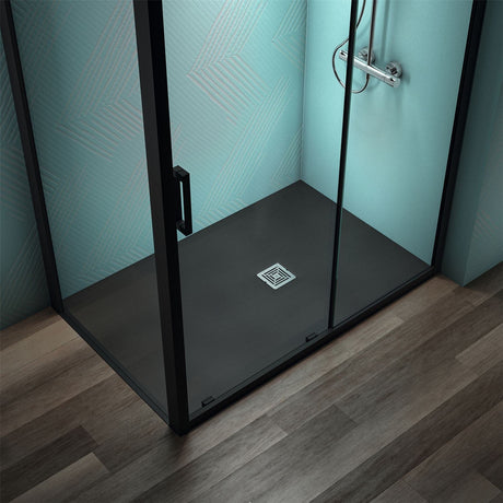 Ideal Standard Rectangle Shower Tray Jet Black / 1400 x 900mm Ideal Standard Ultra Flat S+ Shower Tray 30mm including Waste