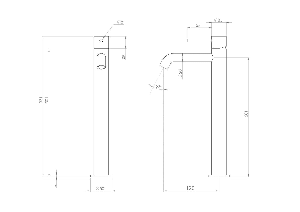 Saneux Tall Basin Tap Saneux Cos Tall Basin Mixer Tap in Chrome