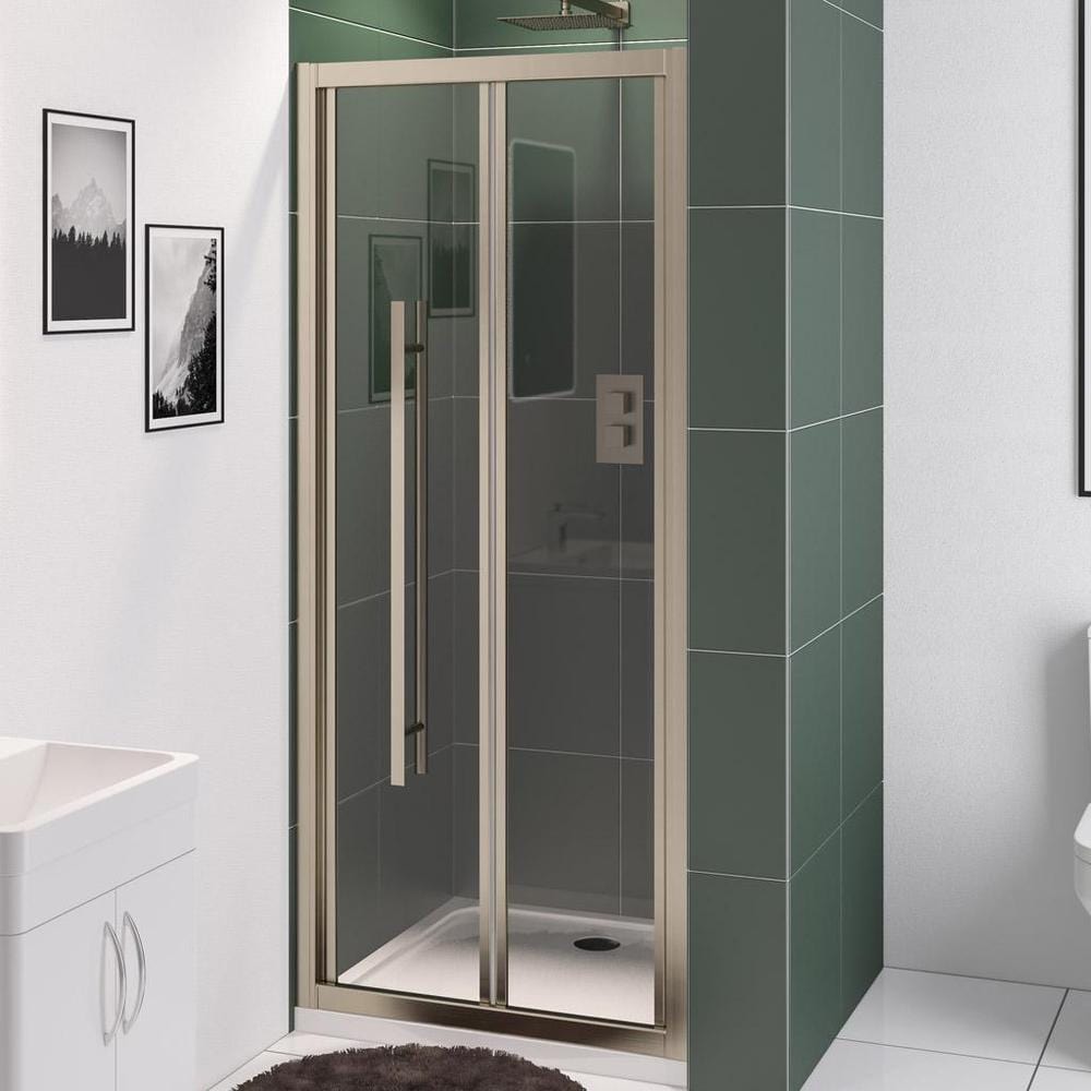 Eastbrook Bi-Fold Shower Door Brushed Brass / 700mm Eastbrook Vantage 2000 Bi-Fold Shower Door