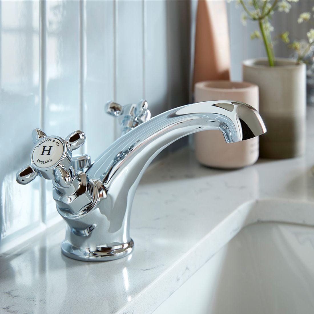 Vado Mono Basin Tap Chrome / No Booth & Co. Axbridge Mono Basin Mixer Tap