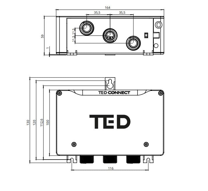 TED Concealed Shower Valve TED Cuba Single Outlet Digital Shower Valve System in Black