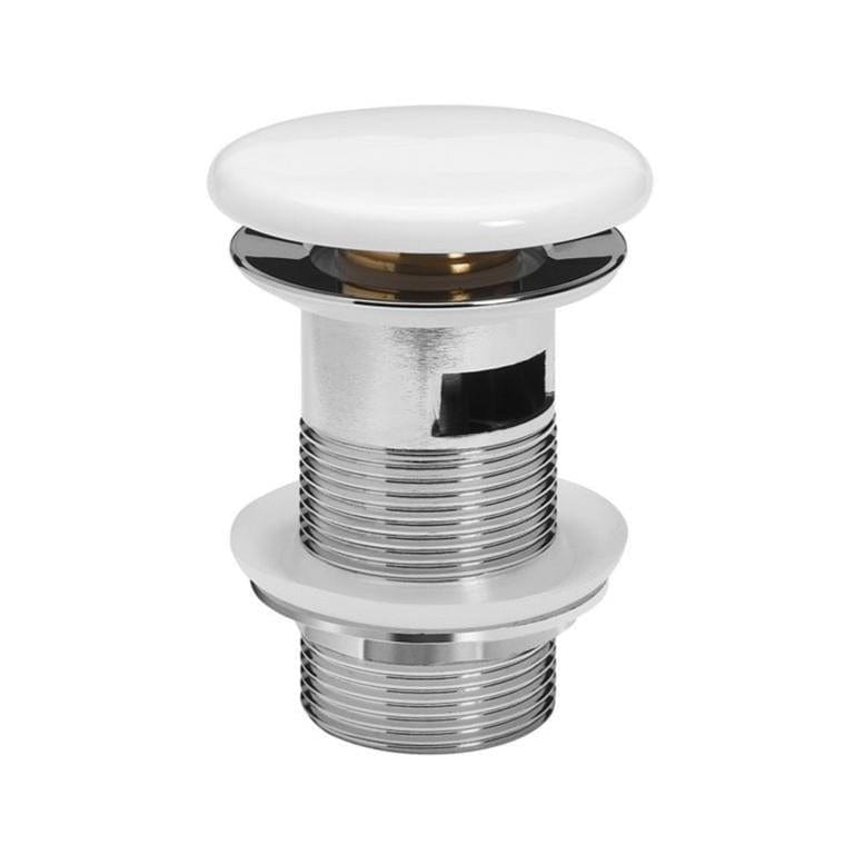 Crosswater Basin Waste Crosswater White Ceramic Basin Click Clack Slotted Basin Waste in Chrome