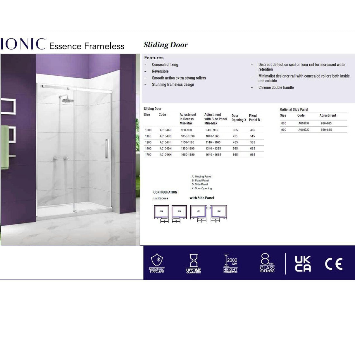 Merlyn Sliding Shower Door Merlyn Ionic Frameless Sliding Shower Door