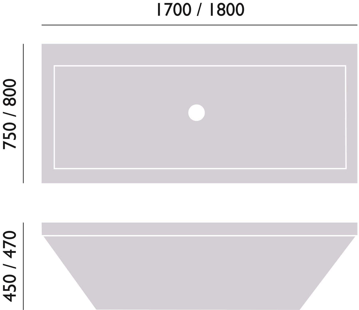 Heritage Standard Acrylic Bath Heritage Blenheim Acrylic Double Ended Fitted Bath - 1700 x 750mm