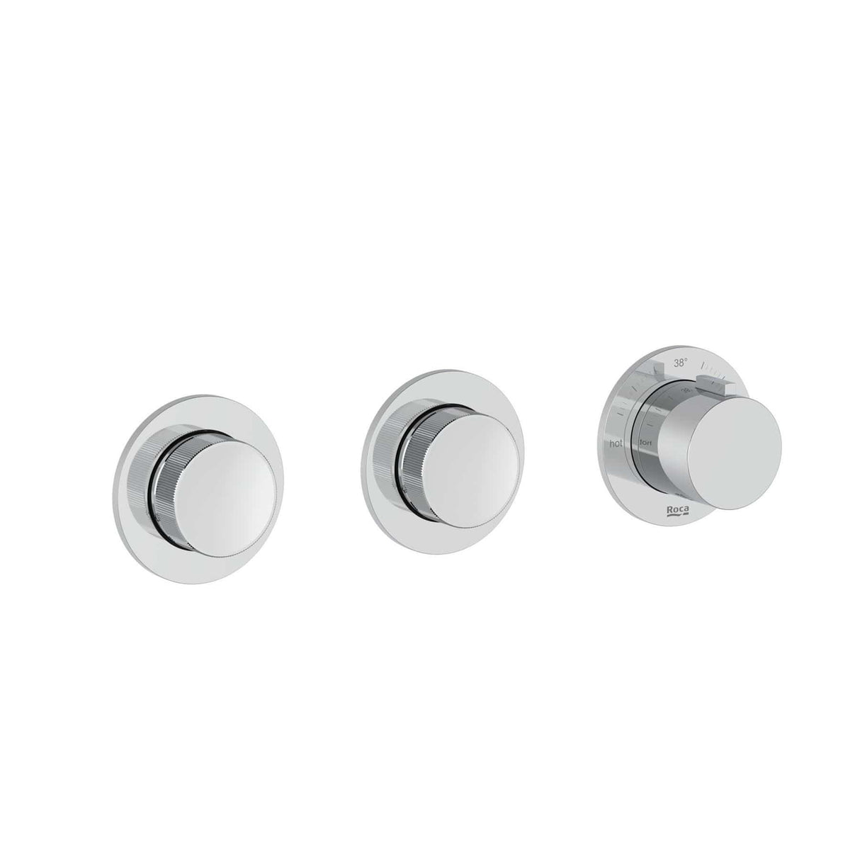 Roca Concealed Shower Set Roca T-Multi Switch Thermostatic Concealed Shower Valve with Rainshower Head, Shower Handset and Hose