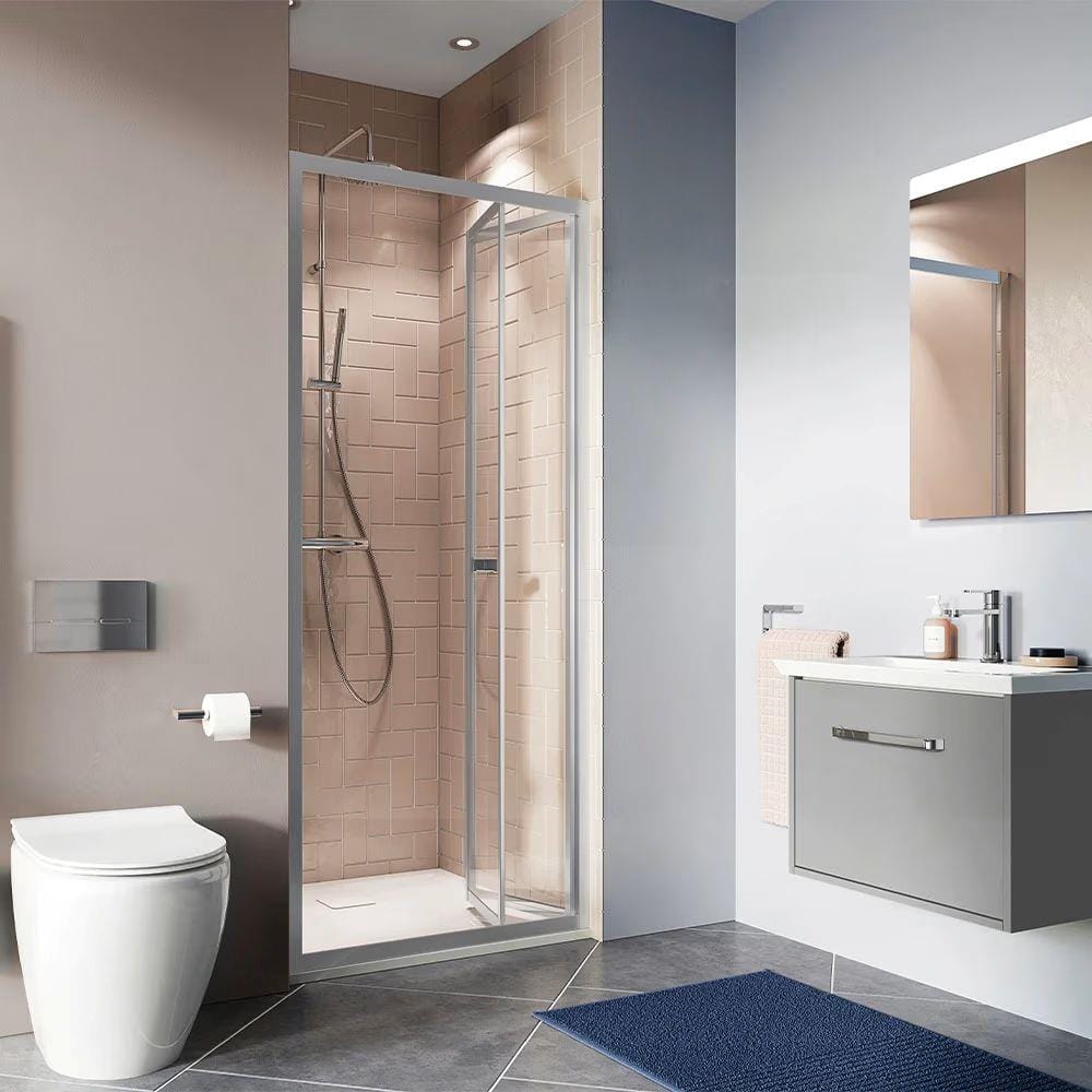 Crosswater Bi-Fold Shower Door Crosswater Clear 6 Bifold Shower Door 760mm in Silver