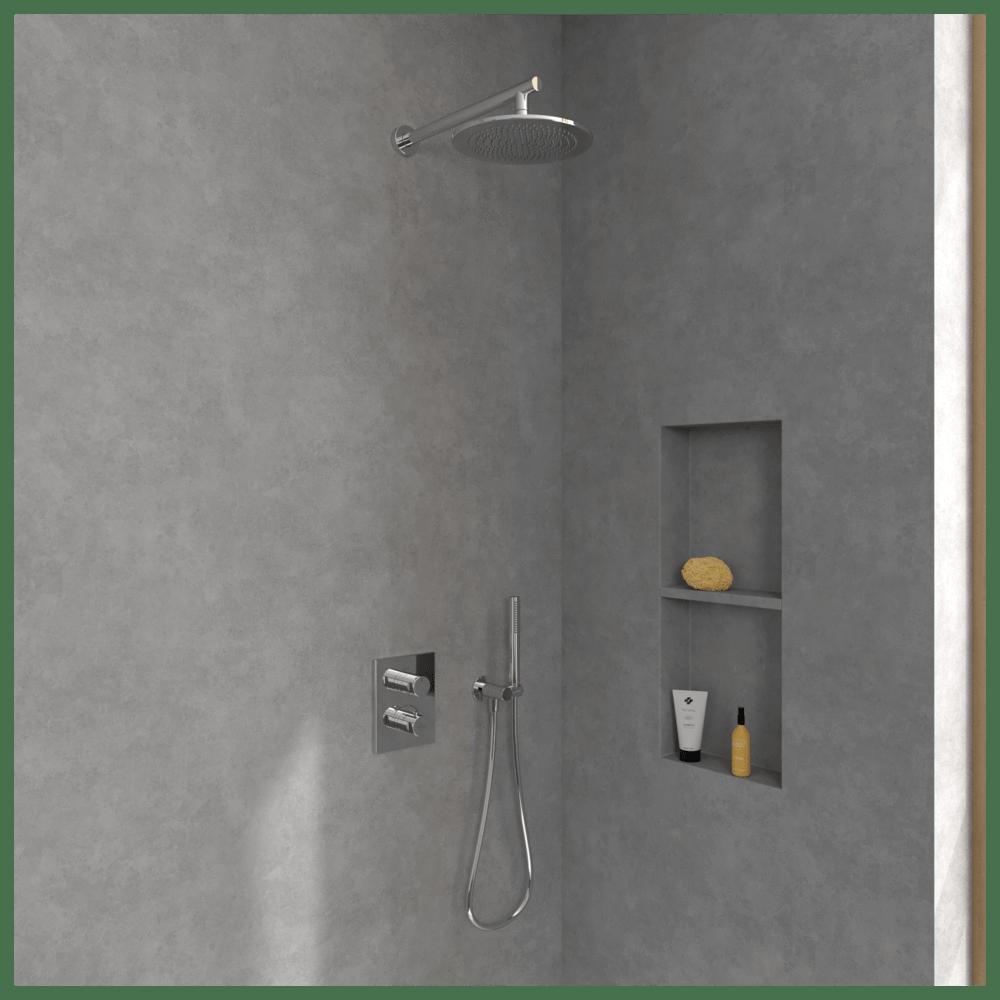 Villeroy & Boch Concealed Shower Set Chrome / Round Villeroy & Boch Concealed Complete Shower Set with Shower Head and Handset