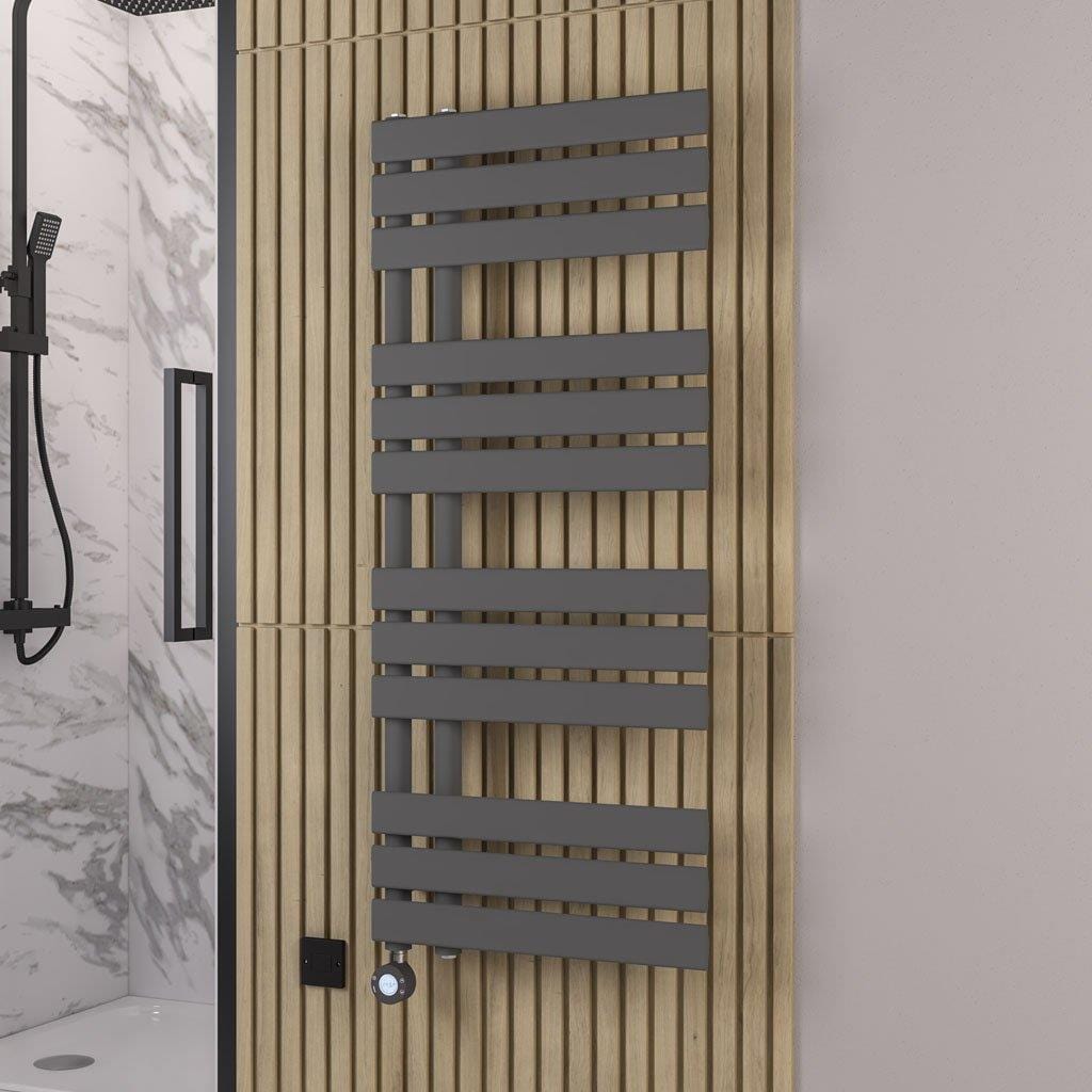 Eastbrook Designer Towel Radiator Matte Anthracite Eastbrook Brockworth All Electric Vertical Designer Towel Rail