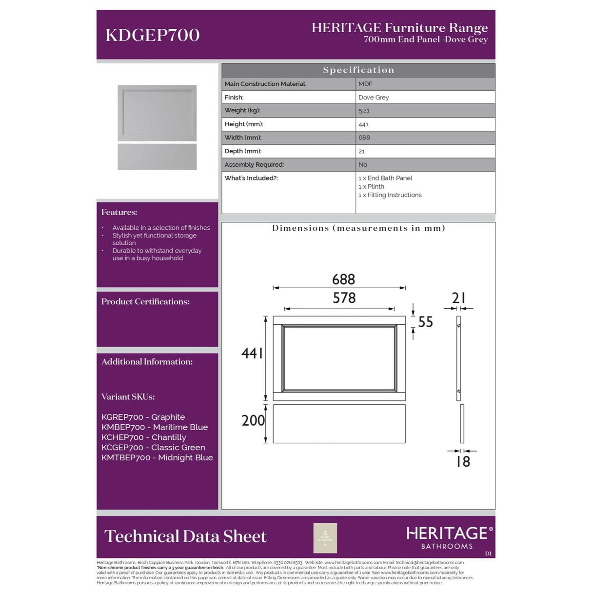 Heritage Bath Panel Heritage Bath End Panel