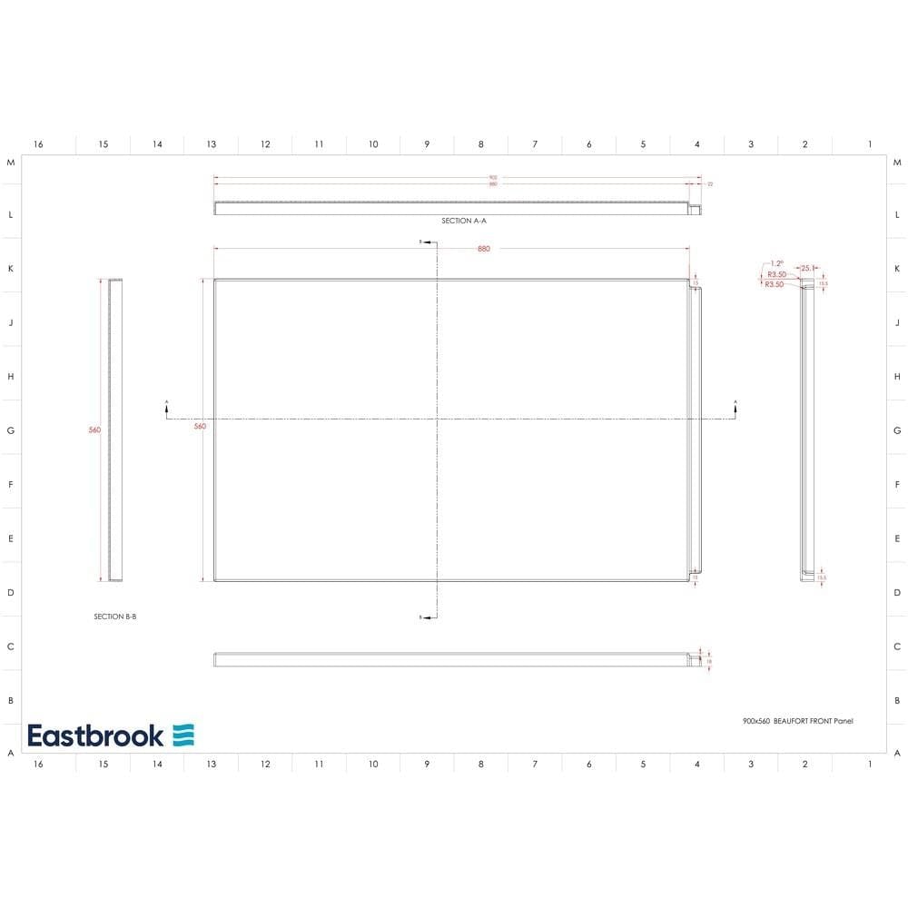Eastbrook Bath Panel 900mm / Reinforced Beauforté Acrylic Eastbrook Flat End Bath Panel