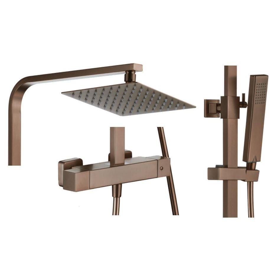 Aquarius RainLux Cool Touch Adjustable Square Exposed Shower Valve and Kit