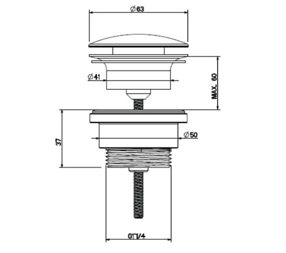 Crosswater Basin Waste Crosswater Universal Click Clack Basin Waste