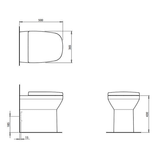 Britton Back to Wall Toilet Britton MyHome Back to Wall Toilet with Soft Close Seat