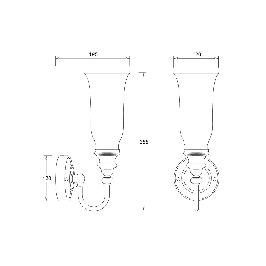 Burlington LED Ornate Bathroom Wall Light with Clear Glass Vase Shade