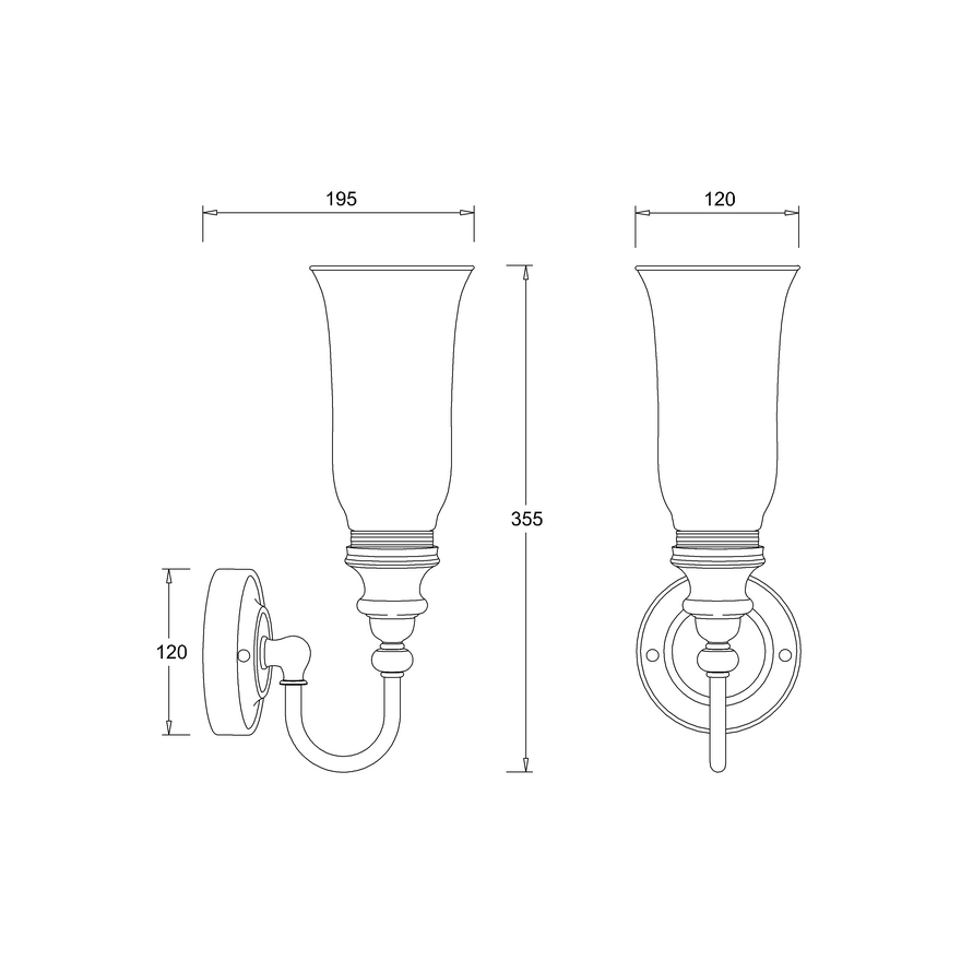 Burlington LED Ornate Bathroom Wall Light with Clear Glass Vase Shade