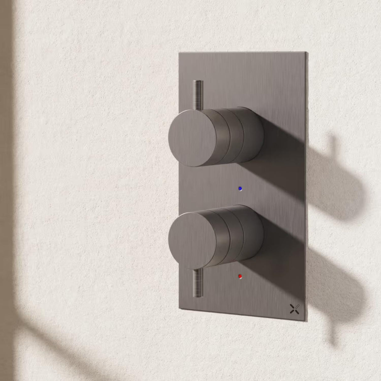 Crosswater Concealed Shower Valve Slate Crosswater MPRO 2 Outlet, 2 Handle Portrait Concealed Thermostatic Shower Valve (Bath/Handset)