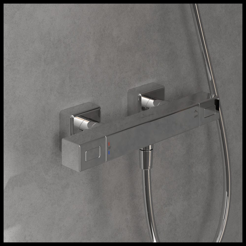 Villeroy & Boch Exposed Shower Valve Chrome Villeroy & Boch Universal Exposed Thermostatic Square Shower Valve