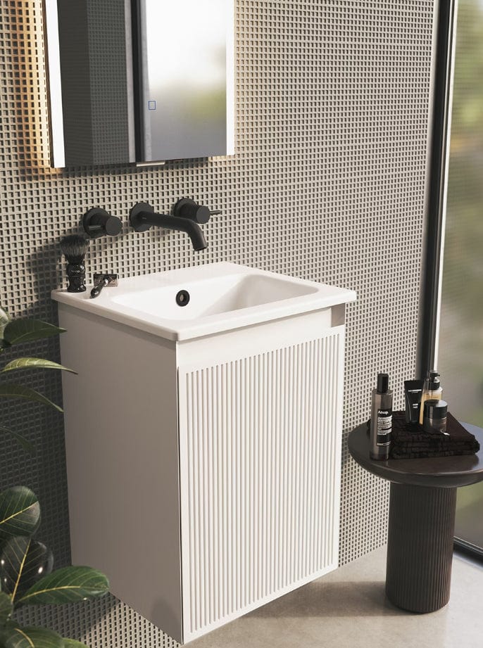 Saneux Wall Mounted Vanity Unit Saneux Monument Vanity Unit With Basin - 400 x 360mm - One Door - Wall Mounted