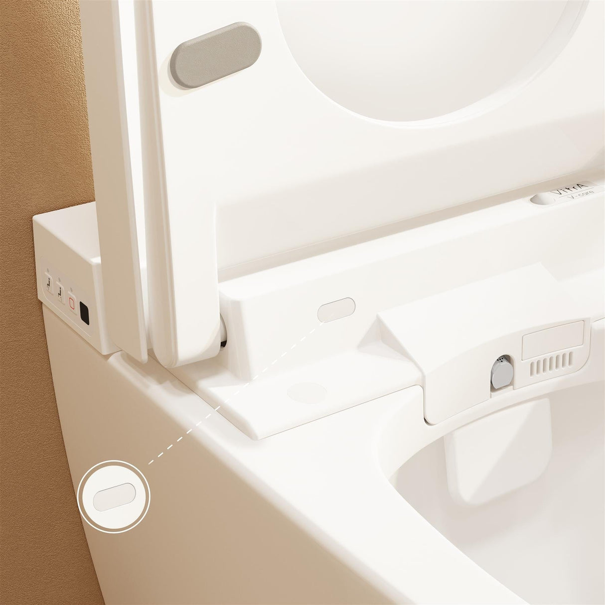 VitrA Smart Toilet VitrA V-Care Comfort Wall Hung Smart Toilet with Remote Control
