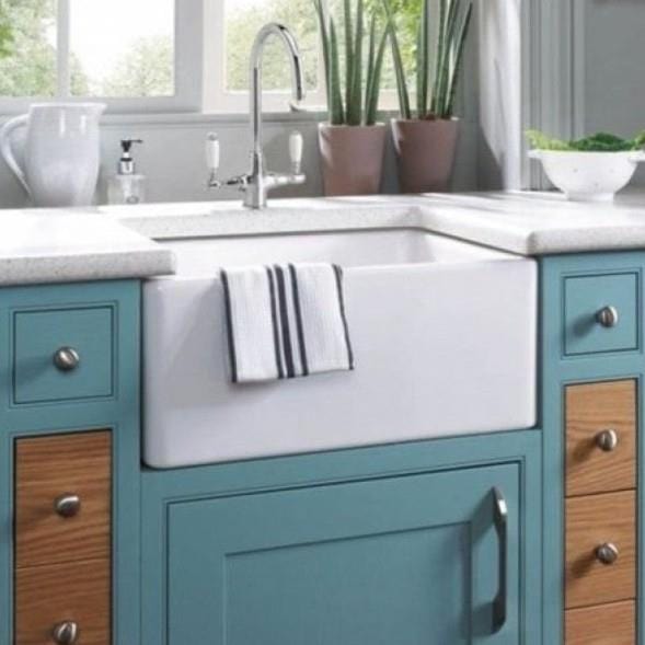RAK Kitchen Sink RAK Gourmet 8 Belfast Style Fireclay Kitchen Sink with Weir Overflow