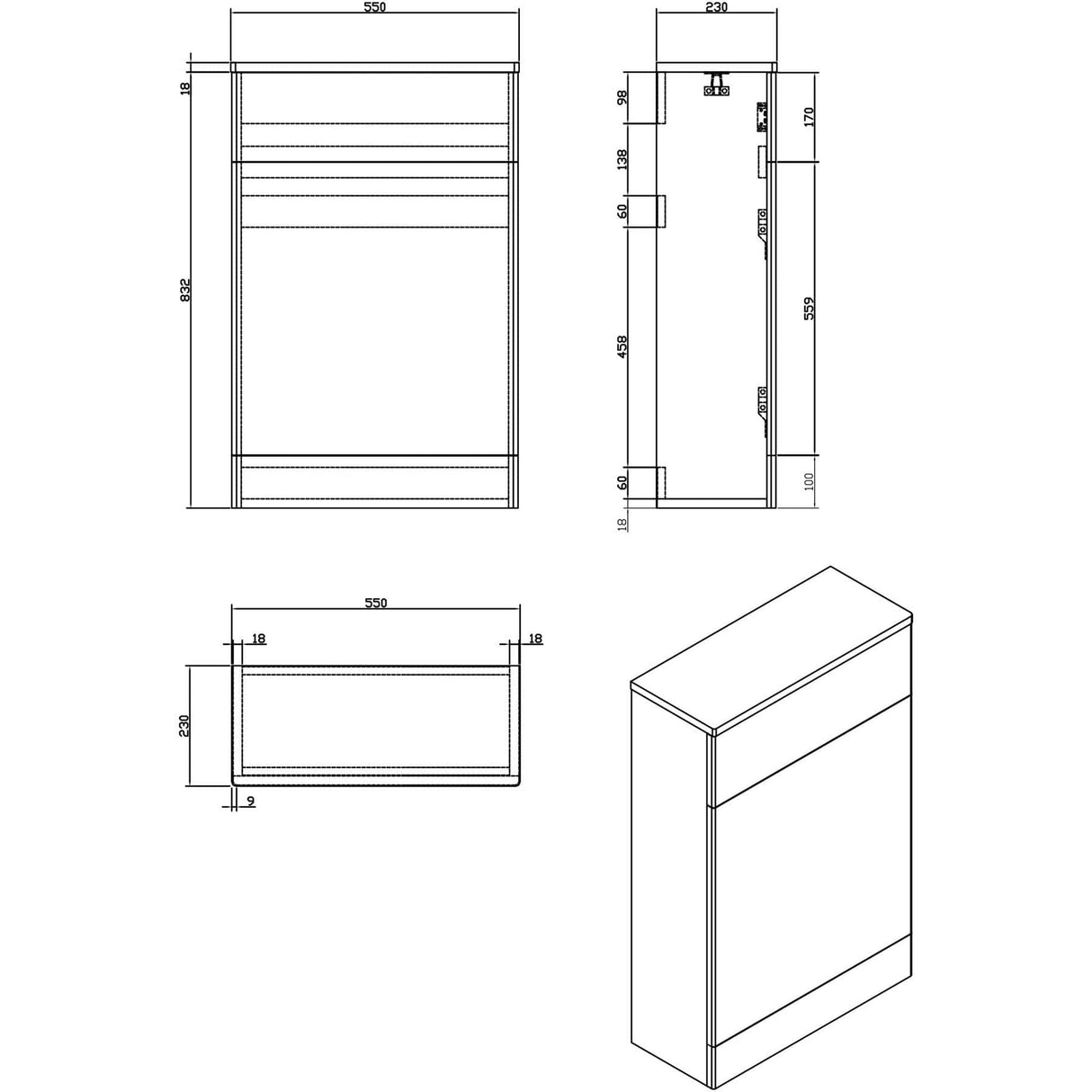 Aquarius WC Back To Wall Unit Imex Croma WC Unit - 550mm Wide