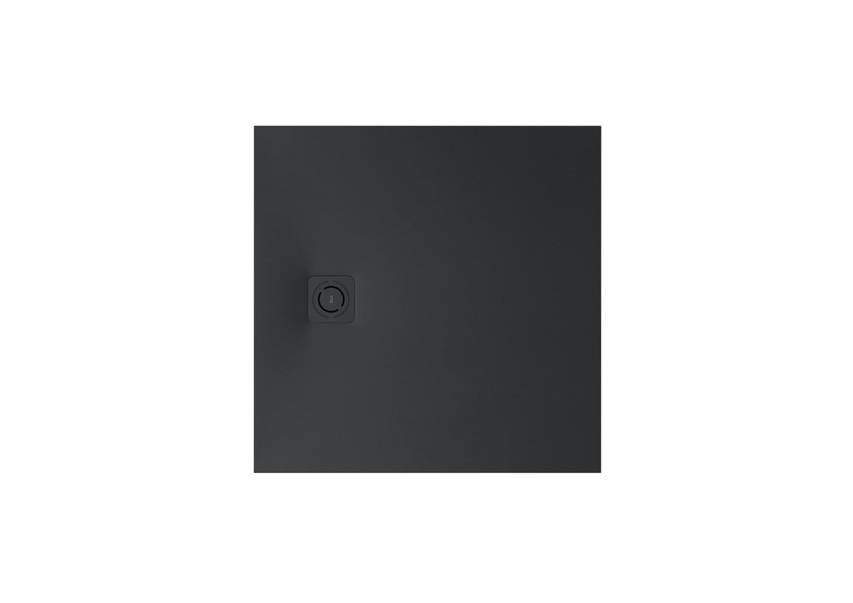 ROCA Square Shower Tray Black / 900 x 900mm ROCA Terran-N Superslim Stonex® Square Shower Tray with Twist Colour Match Waste Cover
