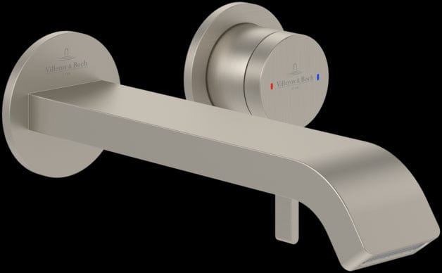 Villeroy & Boch Wall Mounted Basin Tap Brushed Nickel Villeroy & Boch Dawn Wall Mounted Single Lever Basin Mixer Tap
