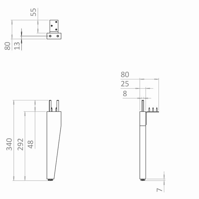 Crosswater Furniture Accessory Crosswater Canvass Pair of Furniture Legs