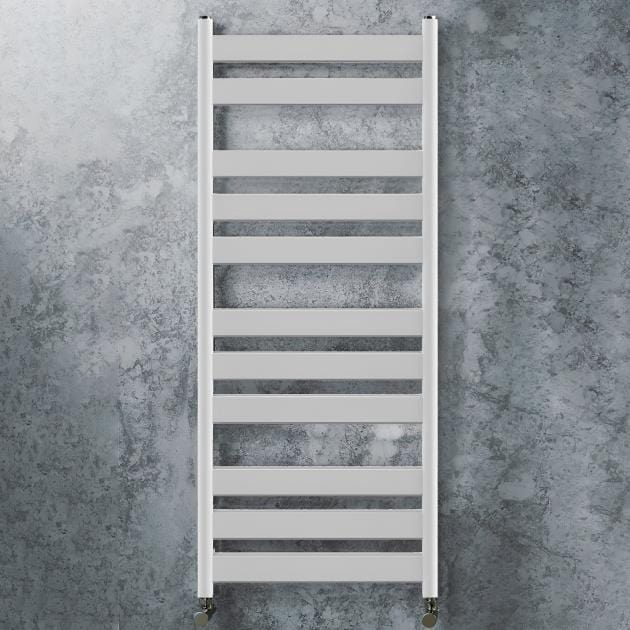 Redroom Designer Towel Radiator Redroom Azor Straight Vertical Designer Towel Rail in White