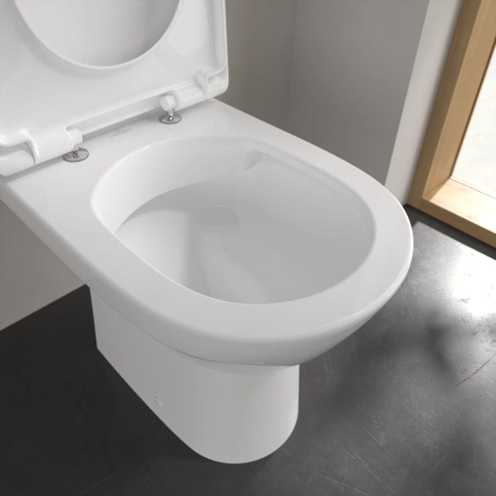 Villeroy & Boch Close Coupled Toilet Villeroy & Boch O.novo Compact Rimless Open Back Close Coupled DirectFlush Toilet with Soft Close Seat
