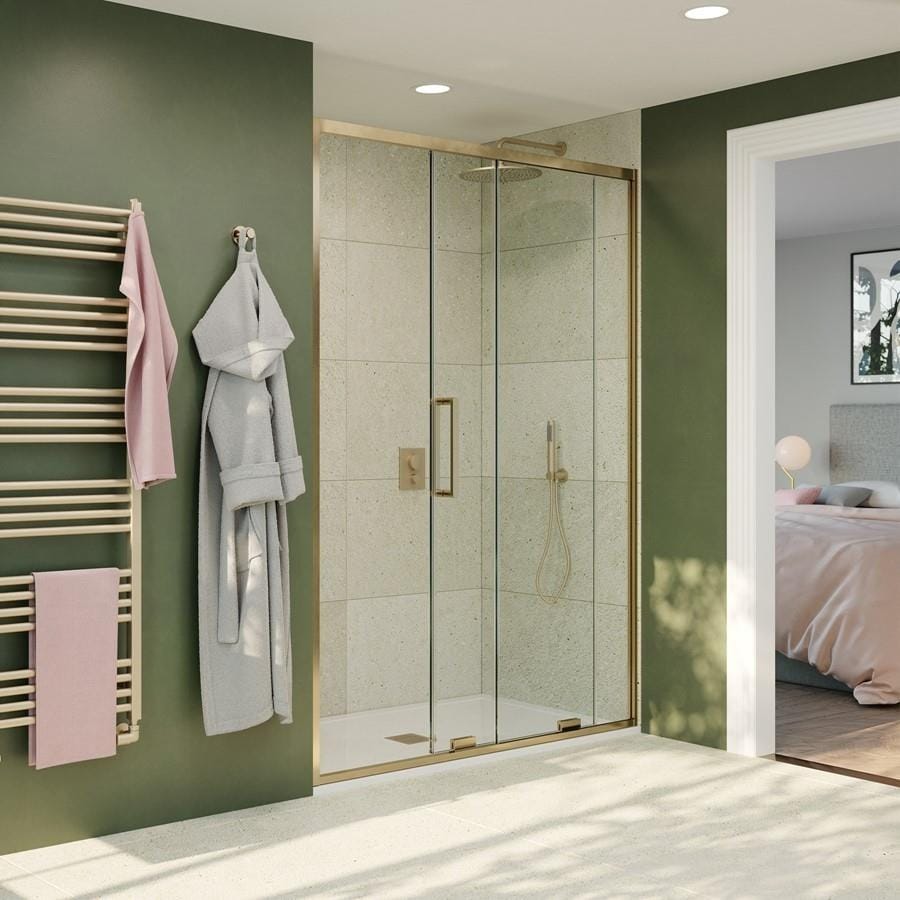 Crosswater Sliding Shower Door Brushed Brass / 1200mm Crosswater Optix 10 Sliding Shower Door