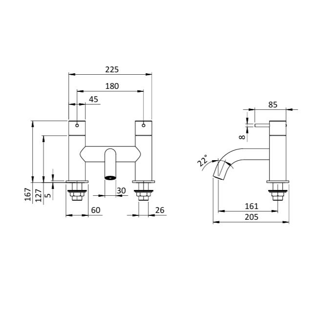 Crosswater Bath Mixer Crosswater MPRO Bath Filler Tap in Chrome